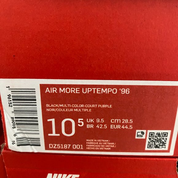 Nike Air Uptempo 96 Black Court Purple Men's shoes - Picture 8 of 10